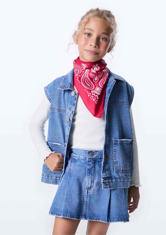 Foto do produto: Colete Infantil Unissex Regular Jeans - Azul