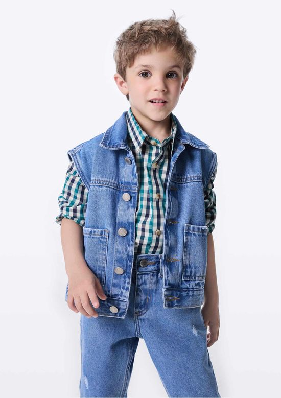 Foto do produto: Colete Infantil Unissex Regular Jeans - Azul