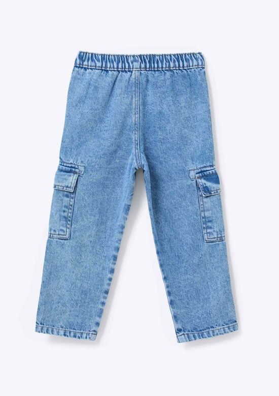 Foto do produto: Calça Infantil Menino Jeans Cargo - Azul