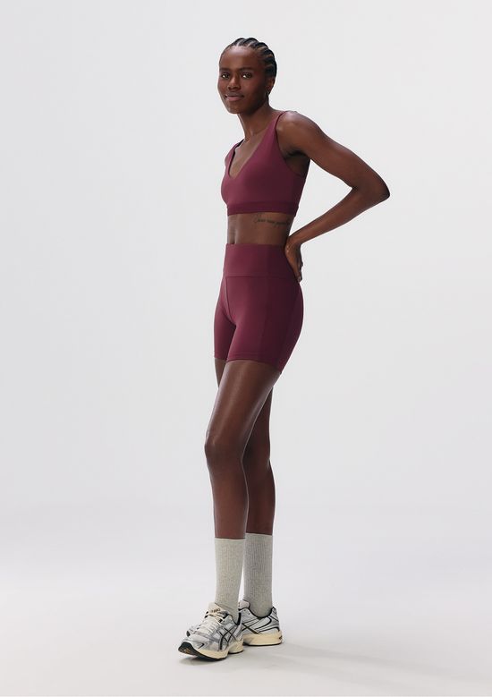 Foto do produto: Bermuda Esportiva Feminina Biker Com Texturas - Vinho