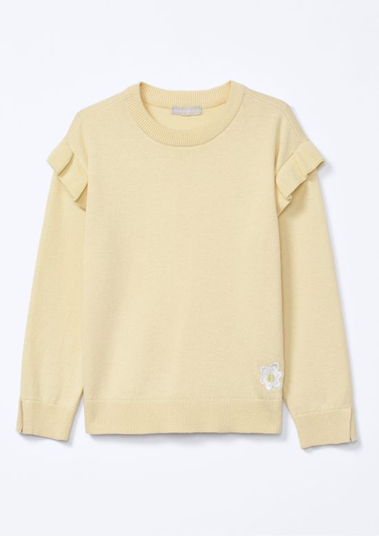 Foto do produto: Blusão Infantil Menina Toddler Em Tricô - Amarelo