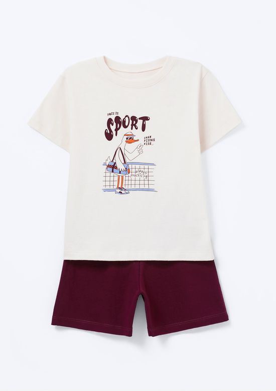 Foto do produto: Conjunto Curto Infantil Menino Toddler - Off white