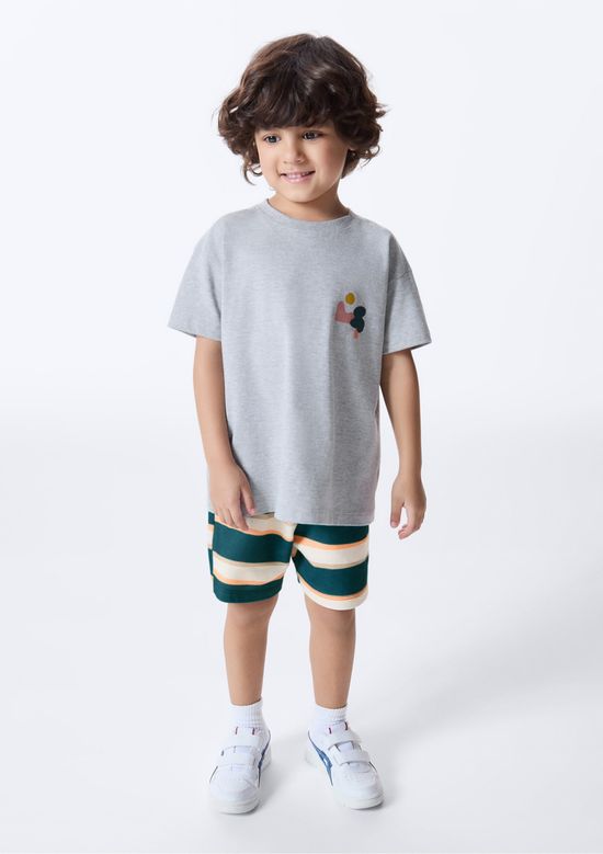 Foto do produto: Conjunto Curto Infantil Menino Toddler Em Moletom - Cinza