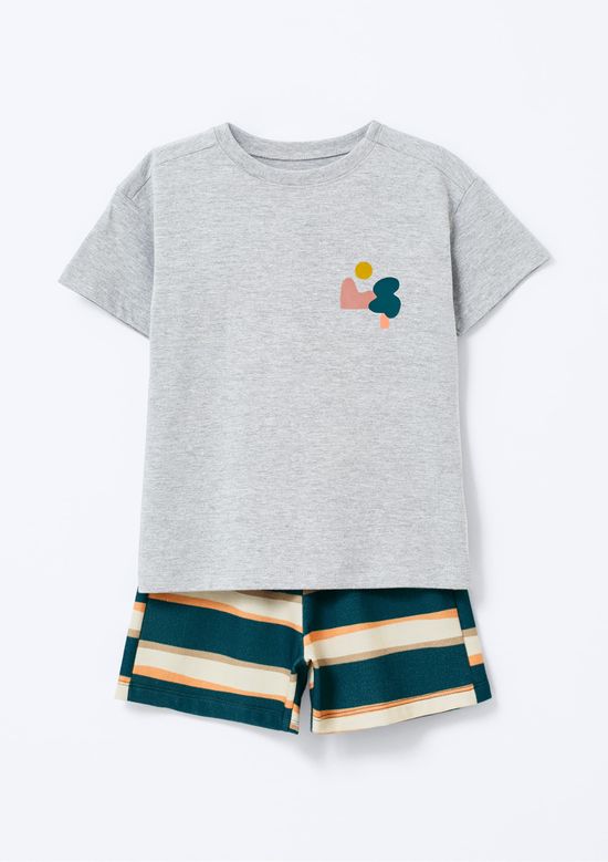 Foto do produto: Conjunto Curto Infantil Menino Toddler Em Moletom - Cinza