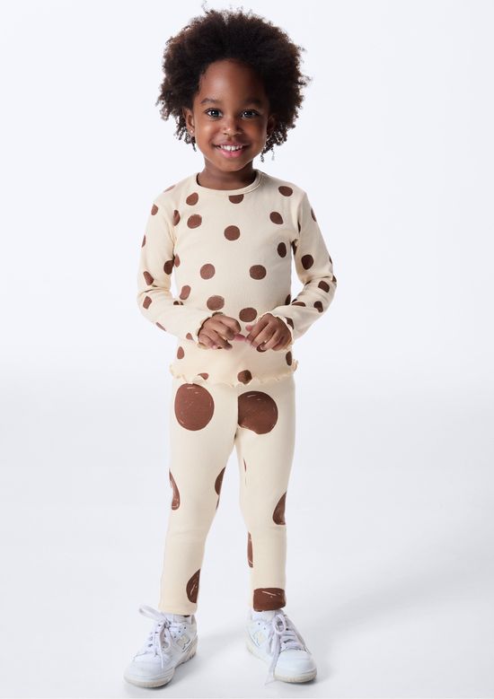 Foto do produto: Calça Legging Infantil Menina Toddler Estampada - Creme