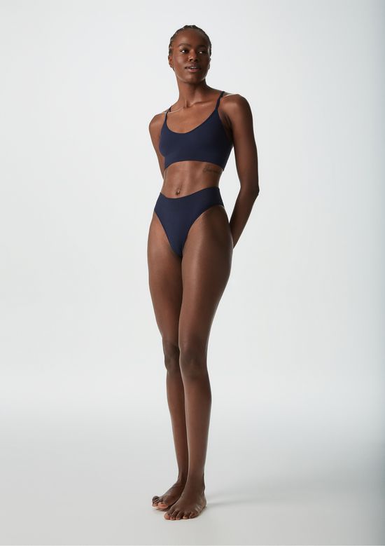 Foto do produto: Calcinha Cintura Alta Cós Duplo - Azul