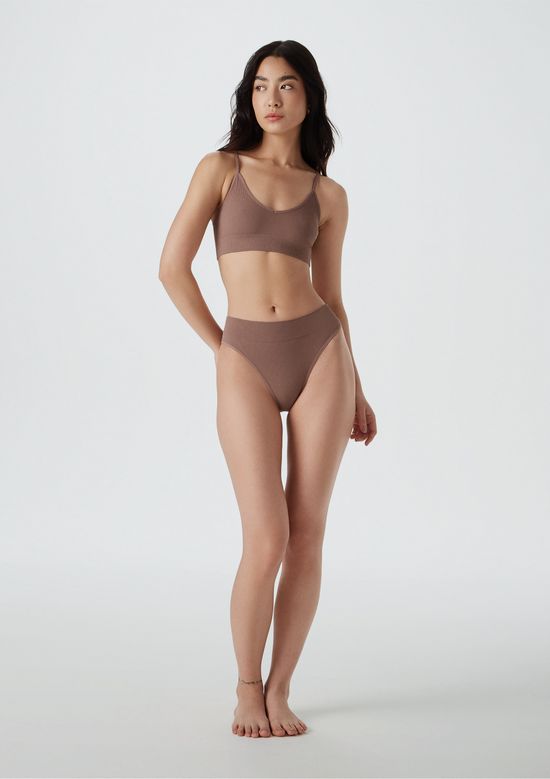 Foto do produto: Top Básico Sem Costura Canelado - Marrom