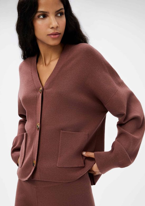 Foto do produto: Cardigan Feminino Oversized Decote V - Vinho