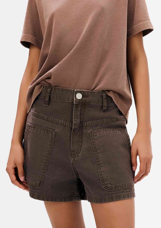 Foto do produto: Shorts Feminino Cintura Média De Sarja - Marrom