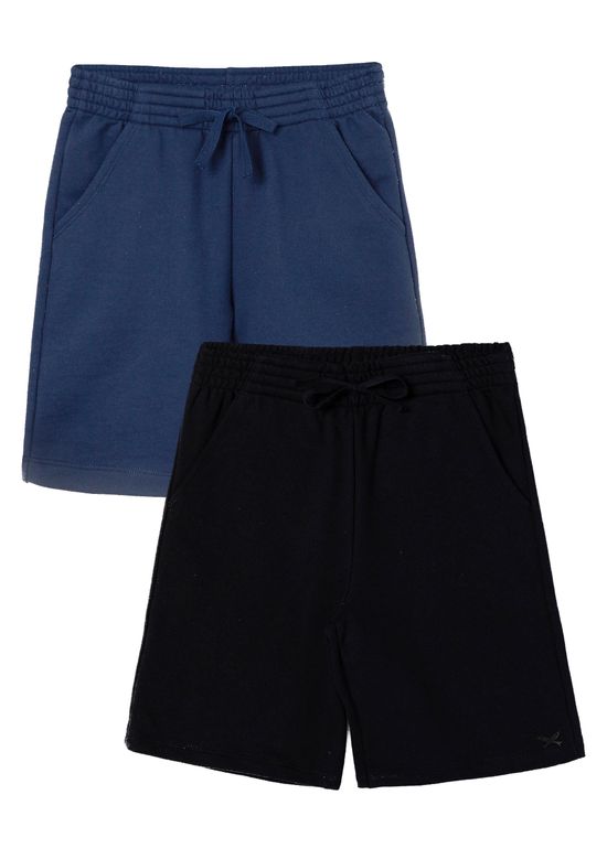 Foto do produto: Kit Com 2 Bermudas Básica Infantis Menino Em Moletom - Preto