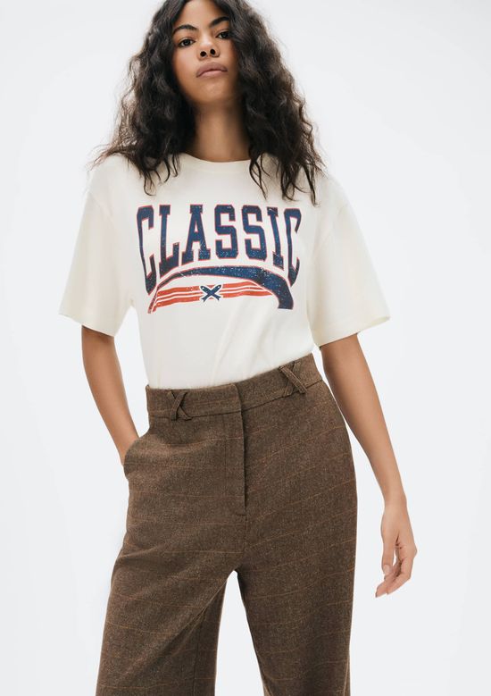 Foto do produto: Calça Feminina Reta Em Alfaiataria Com Lã - Marrom