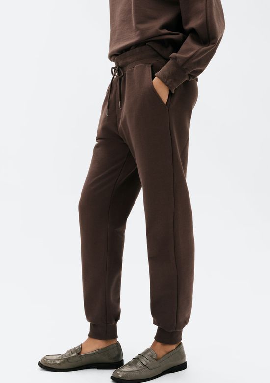 Foto do produto: Calça Básica Feminina Jogger Em Moletom Peluciado - Marrom