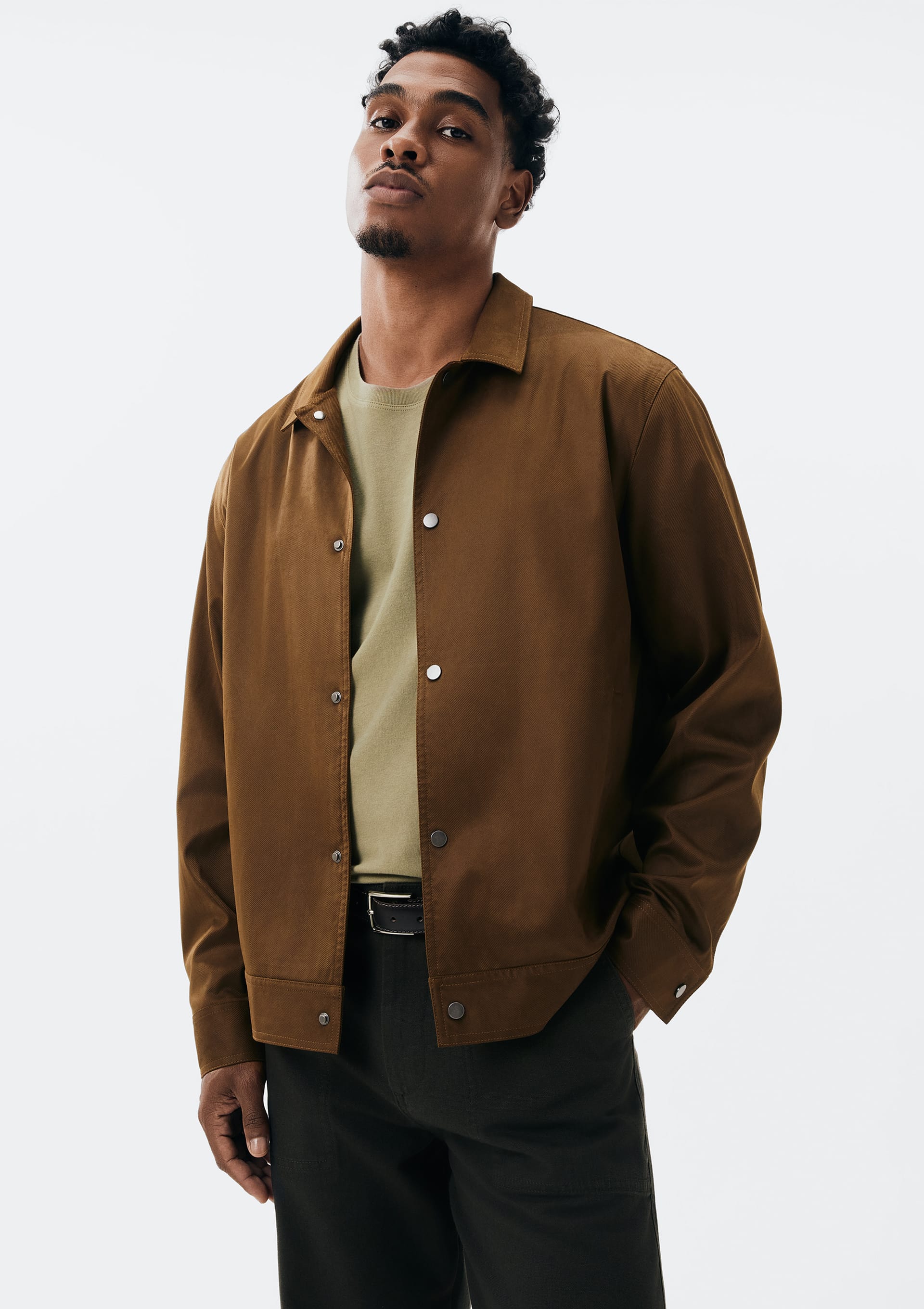 Jaqueta Masculina Bomber Em Suede Marrom Hering