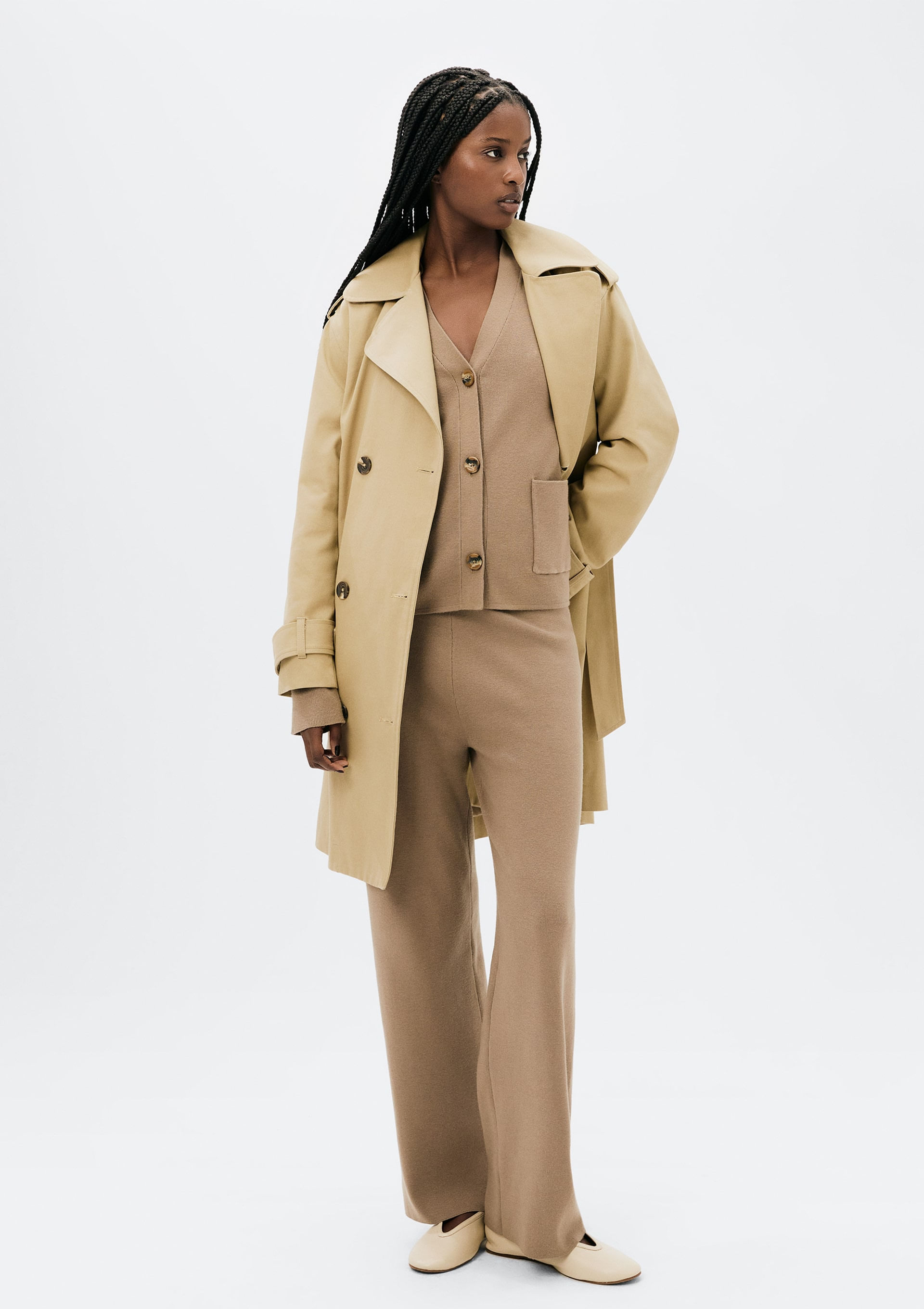 Cardigan Feminino Oversized Decote V - Bege | Hering