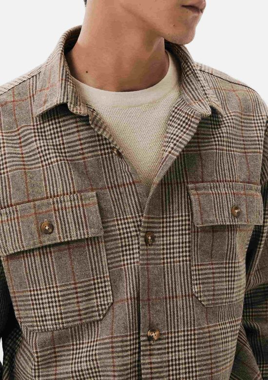 Foto do produto: Jaqueta Masculina Overshirt Em Fio Tinto - Bege