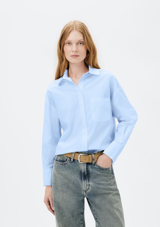 Foto do produto: Camisa Feminina Manga Longa Oversized - Azul