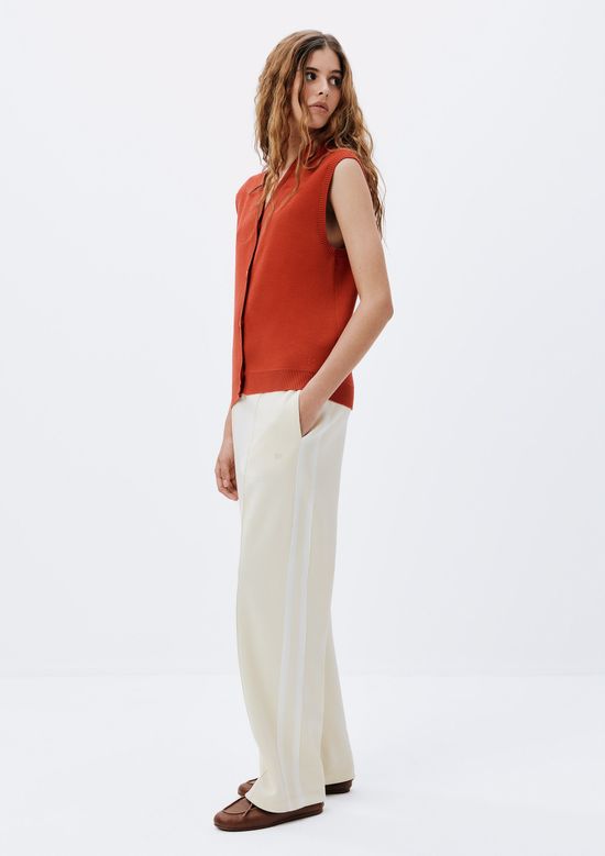 Foto do produto: Calça Feminina 1990 Cintura Alta Com Faixa - Creme