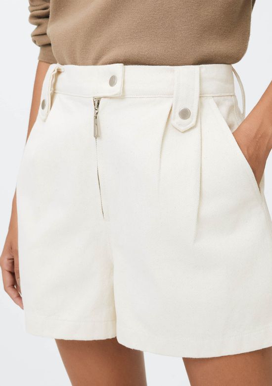 Foto do produto: Shorts Feminino Cintura Alta De Sarja - Off white
