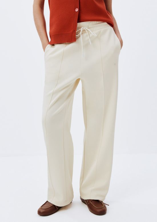 Foto do produto: Calça Feminina 1990 Cintura Alta Com Faixa - Creme