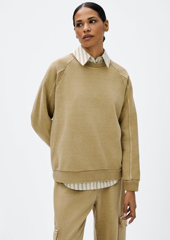 Foto do produto: Blusão Feminino Em Moletom Estonado - Caqui