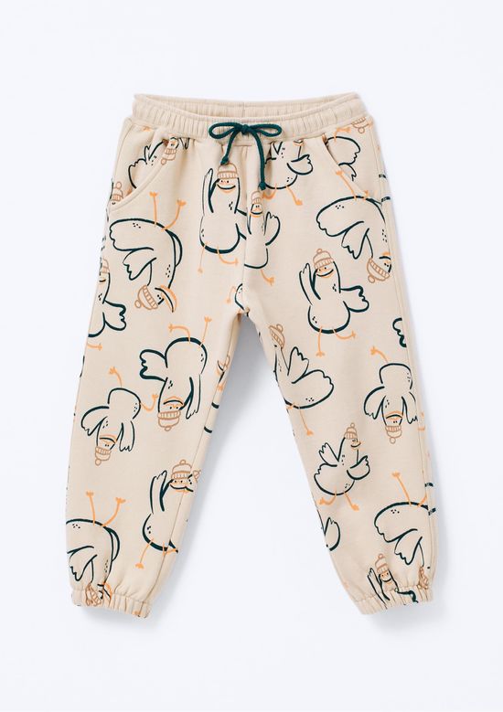 Foto do produto: Calça De Moletom Infantil Menino Toddler Estampada - Nude