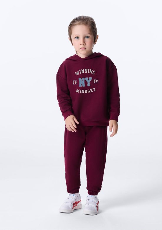 Foto do produto: Conjunto Longo Infantil Menino Toddler Em Moletom - Vinho