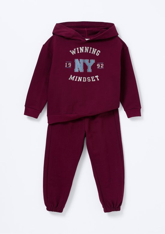 Foto do produto: Conjunto Longo Infantil Menino Toddler Em Moletom - Vinho