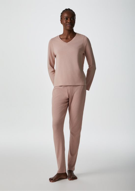 Foto do produto: Pijama Longo Feminino Decote V - Rosa