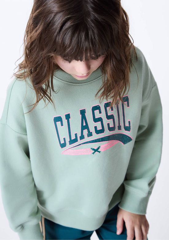 Foto do produto: Blusão Infantil Menina Com Estampa - Verde