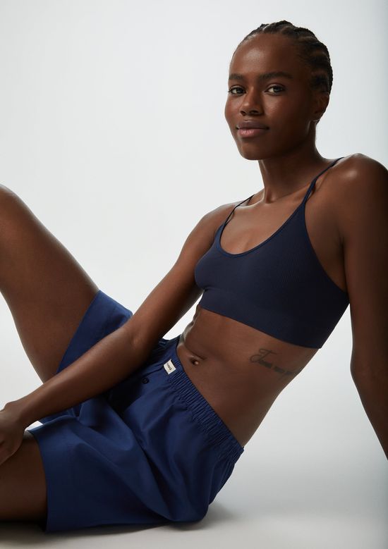 Foto do produto: Cueca Samba Canção Em Tricoline - Azul