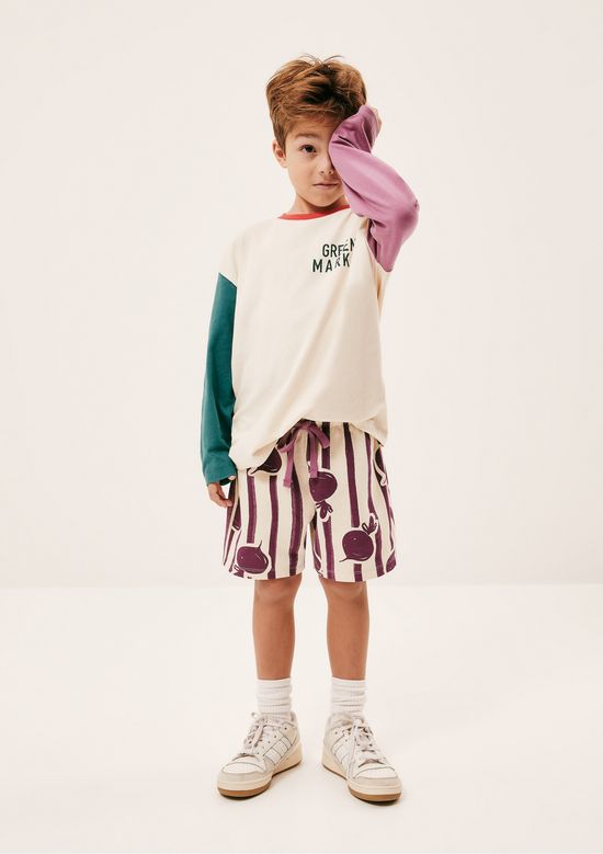 Foto do produto: Shorts Infantil Unissex Estampado Hering Kids + Renata Vanzetto - Roxo