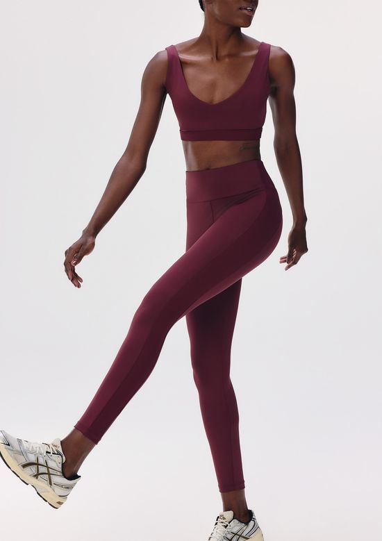 Foto do produto: Calça Legging Feminina Cintura Alta Com Texturas - Vinho
