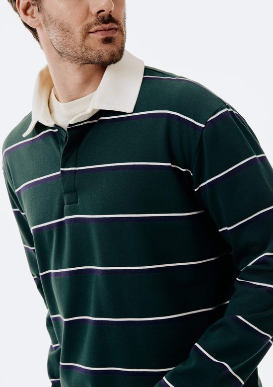 Foto do produto: Camisa Polo Masculina Comfort Listrada - Verde