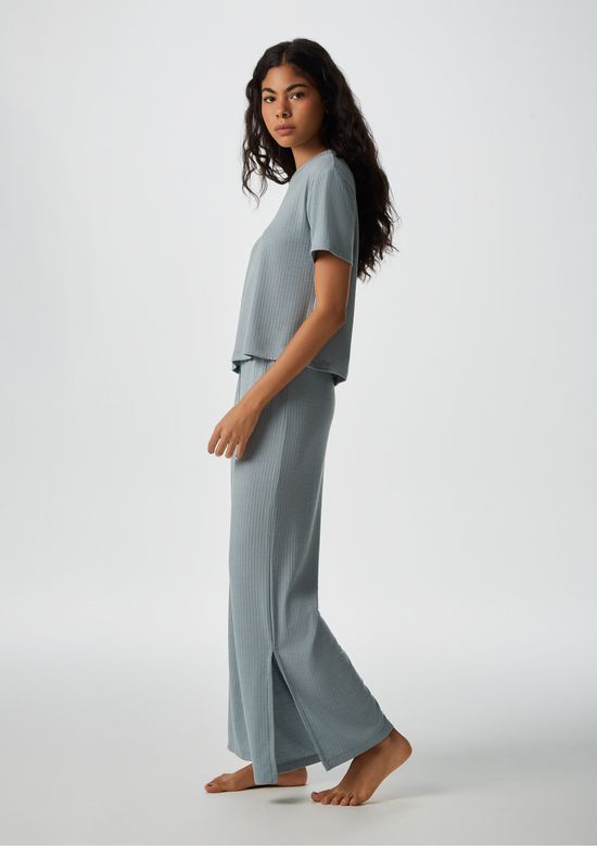 Foto do produto: Pijama Longo Feminino Canelado - Verde