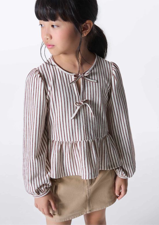 Foto do produto: Blusa Infantil Menina Tecido Texturizado Fio Tinto - Marrom