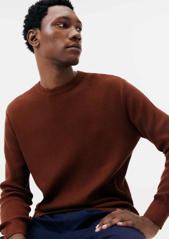 Foto do produto: Suéter Masculino Regular Em Tricô Canelado - Vinho