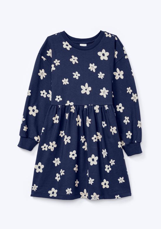 Foto do produto: Vestido Infantil Manga Longa Estampado - Azul