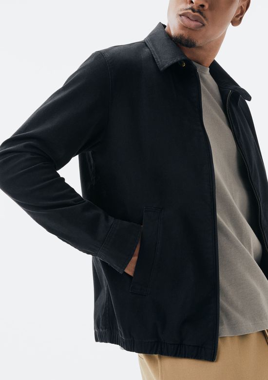 Foto do produto: Jaqueta Masculina Harrington Com Gola Em Veludo - Preto