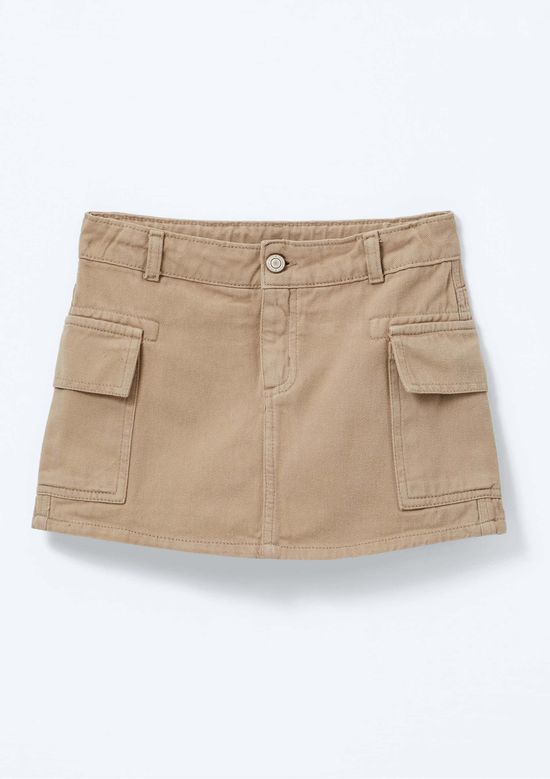 Foto do produto: Shorts Saia Infantil Menina Regular Em Sarja - Marrom