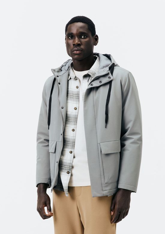 Foto do produto: Jaqueta Parka Masculina Com Capuz - Cinza