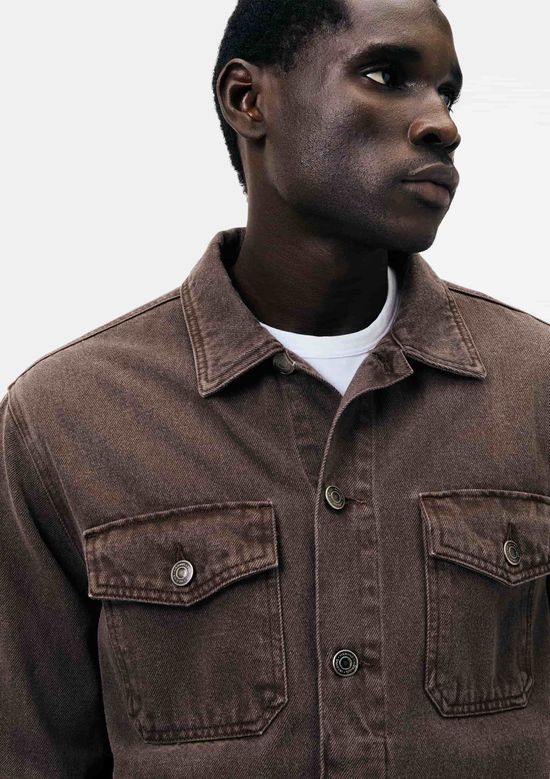 Foto do produto: Jaqueta Masculina Trucker Em Sarja - Marrom
