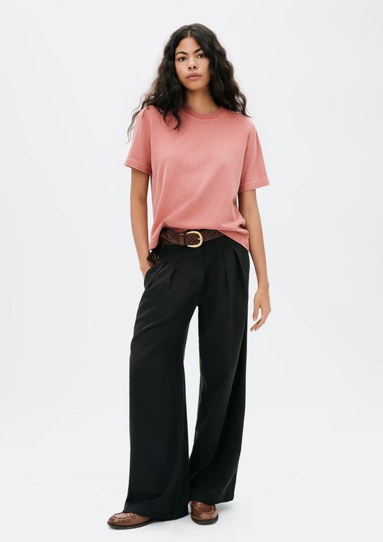 Foto do produto: Calça Feminina Reta Cintura Média Em Liocel - Preto