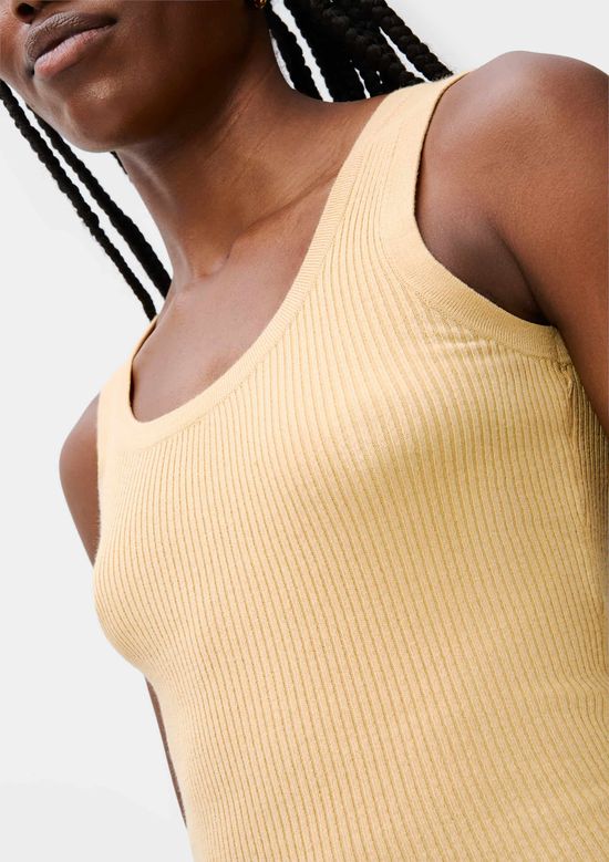 Foto do produto: Regata Feminina Canelada Decote U - Bege