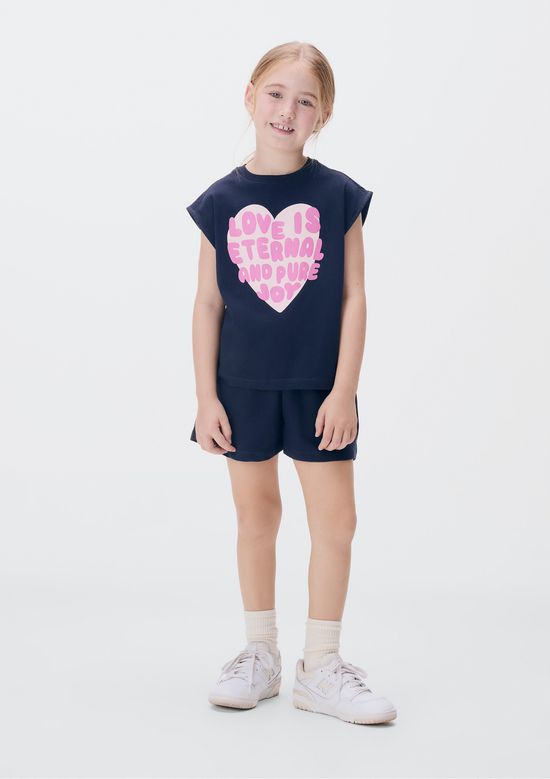 Foto do produto: Conjunto Curto Infantil Menina Com Estampa - Azul