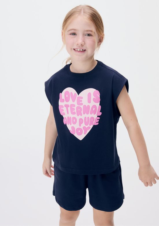 Foto do produto: Conjunto Curto Infantil Menina Com Estampa - Azul