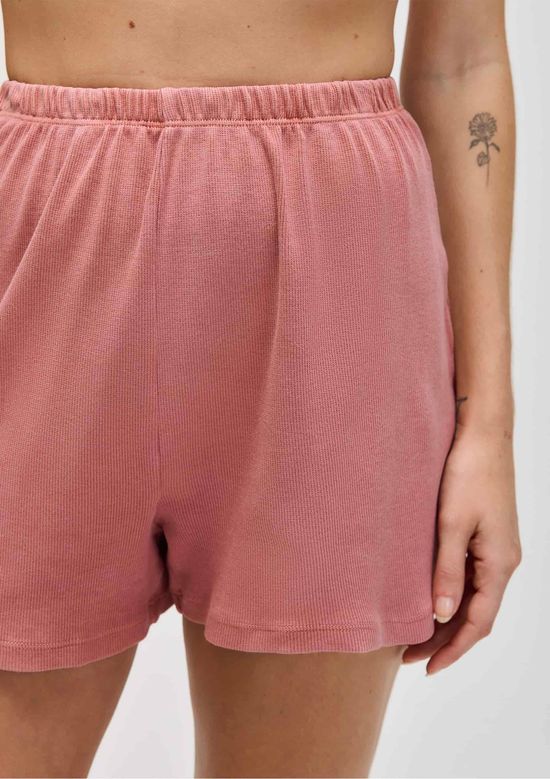 Foto do produto: Shorts Feminino Estonado Em Ribana - Rosa