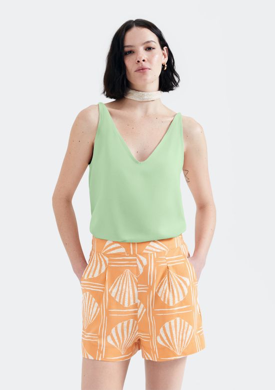 Foto do produto: Regata Feminina Em Tecido Creponado - Verde