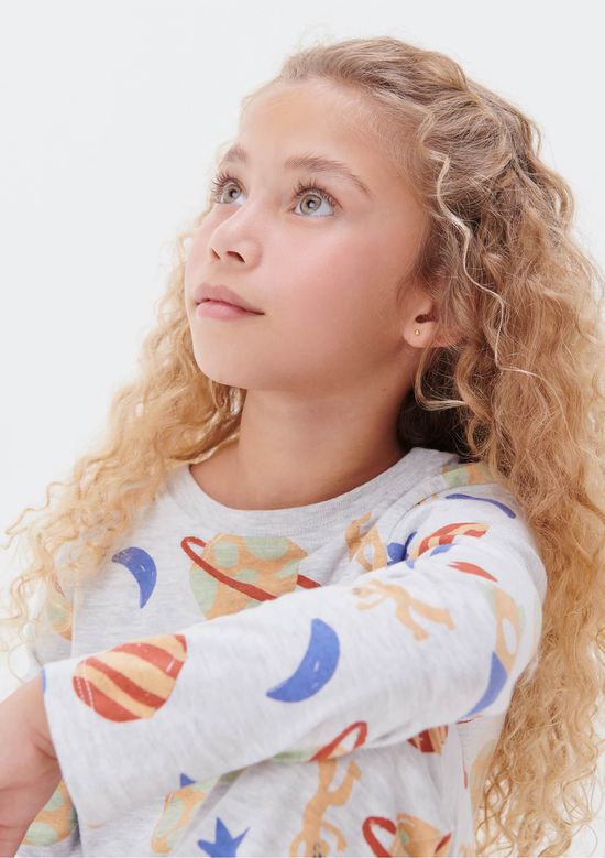 Foto do produto: Pijama Infantil Menino Estampado Em Algodão - Cinza