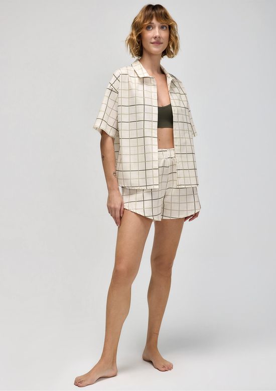 Foto do produto: Pijama Curto Feminino Fio Tinto - Off white