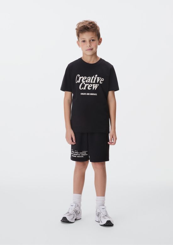 Foto do produto: Conjunto Curto Infantil Menino Com Estampa - Preto
